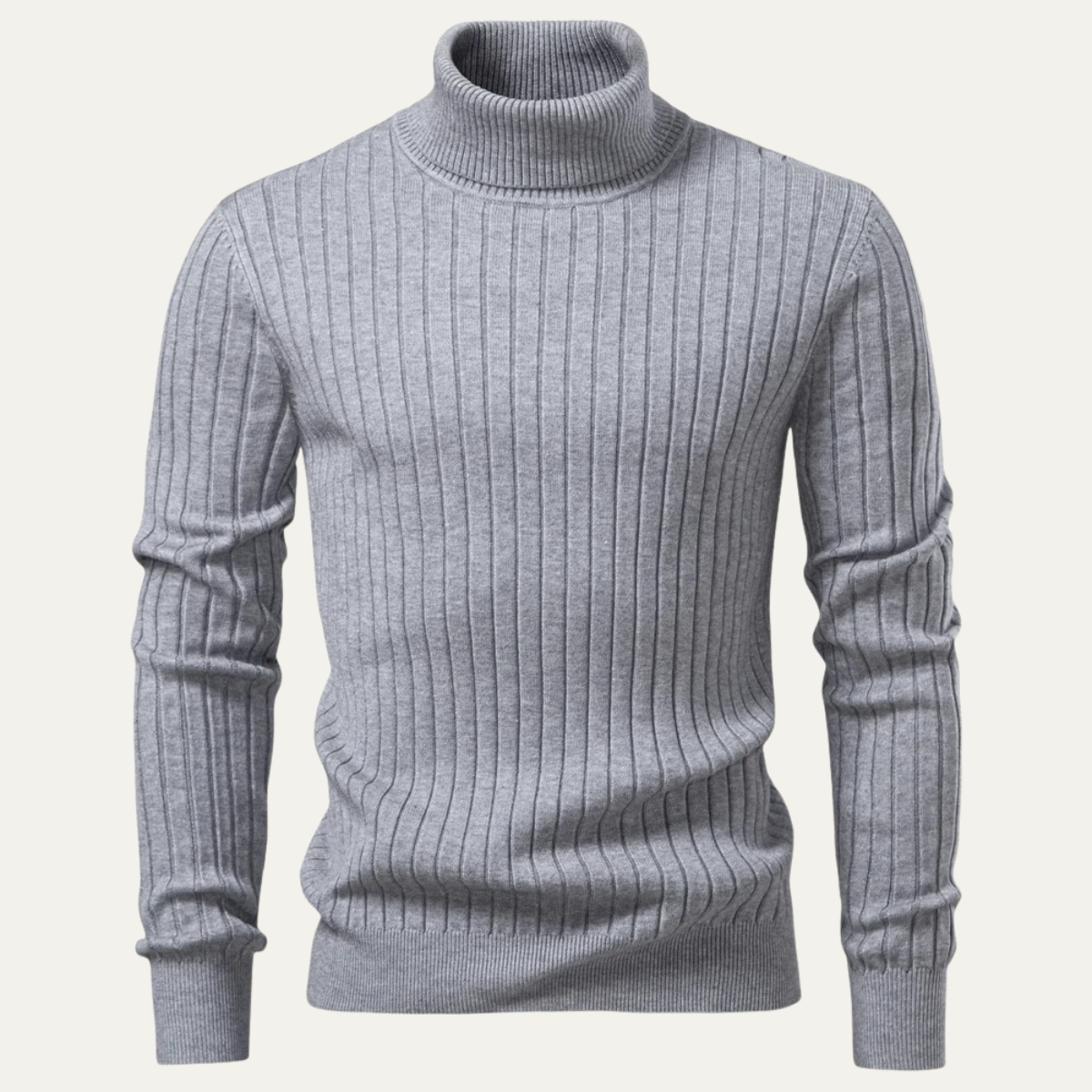 VogeLuxe | Men’s Slim-Fit Turtleneck Ribbed Sweater 12