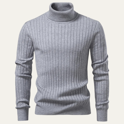 VogeLuxe | Men’s Slim-Fit Turtleneck Ribbed Sweater 12