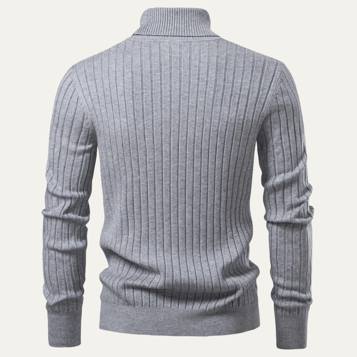 VogeLuxe | Men’s Slim-Fit Turtleneck Ribbed Sweater 2