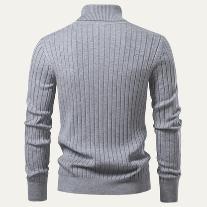 VogeLuxe | Men’s Slim-Fit Turtleneck Ribbed Sweater 2