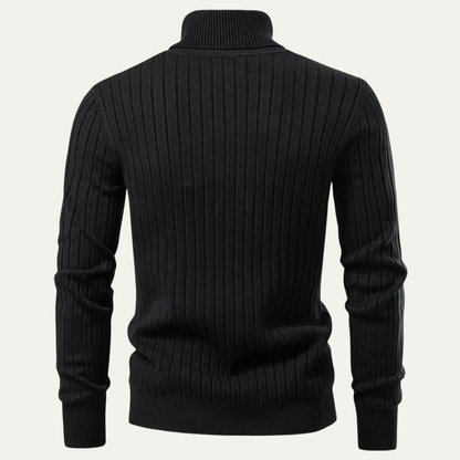 VogeLuxe | Men’s Slim-Fit Turtleneck Ribbed Sweater 3