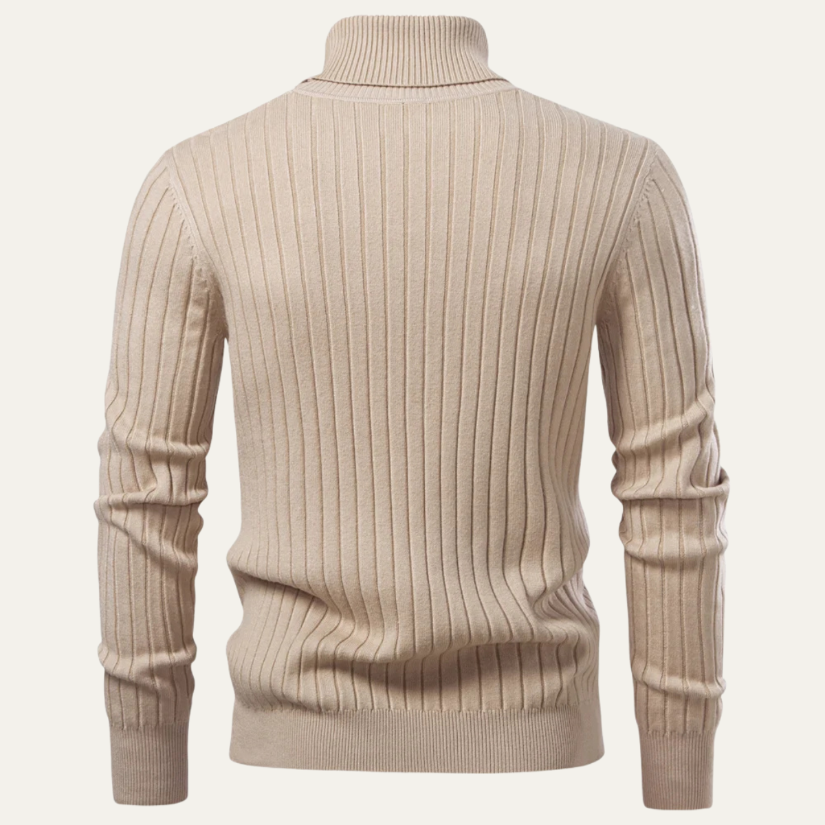 VogeLuxe | Men’s Slim-Fit Turtleneck Ribbed Sweater 4