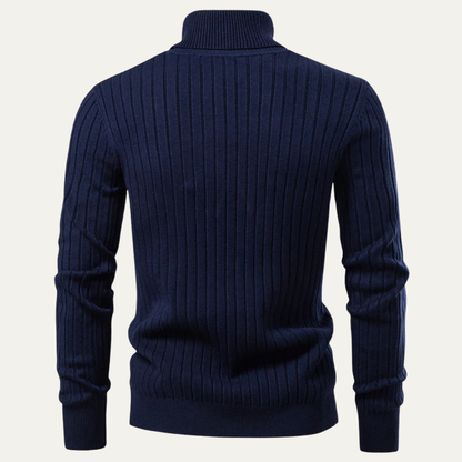 VogeLuxe | Men’s Slim-Fit Turtleneck Ribbed Sweater 5