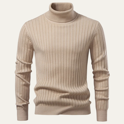 VogeLuxe | Men’s Slim-Fit Turtleneck Ribbed Sweater 9