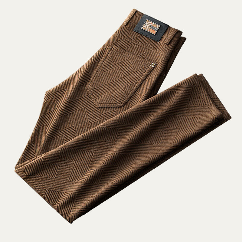 VogeLuxe | Men’s Slim-Straight Textured Trousers 0