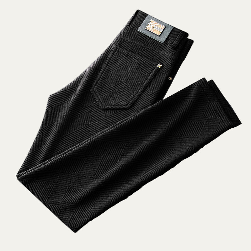 VogeLuxe | Men’s Slim-Straight Textured Trousers 2