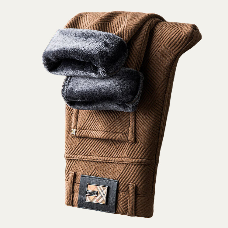 VogeLuxe | Men’s Slim-Straight Textured Trousers 3