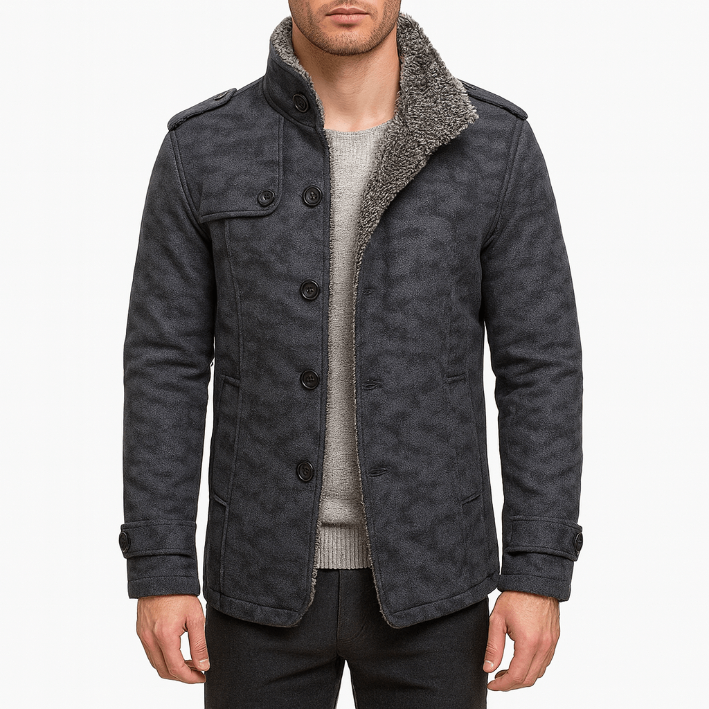 VogeLuxe | Men’s Slim Fit Leather Fleece Jacket 0