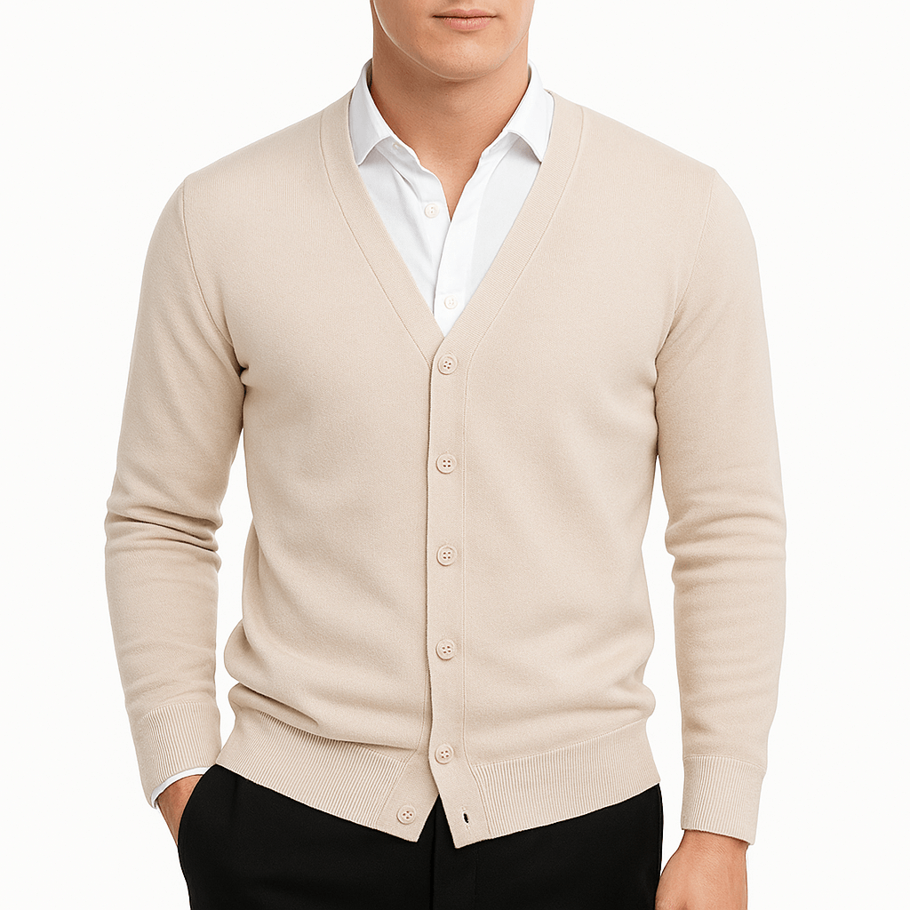 VogeLuxe | Men’s Slim Fit V-Neck Cardigan 0