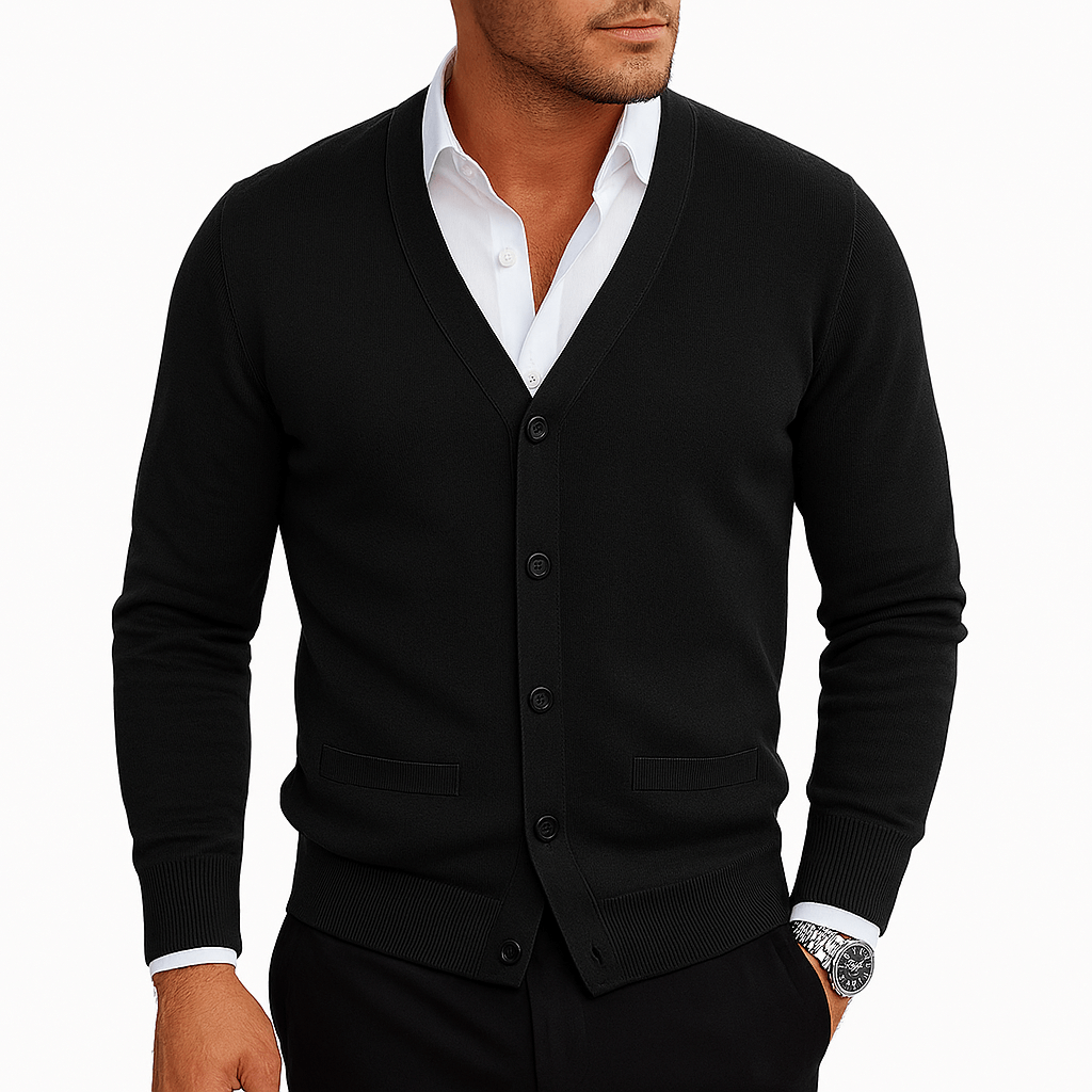 VogeLuxe | Men’s Slim Fit V-Neck Cardigan 4