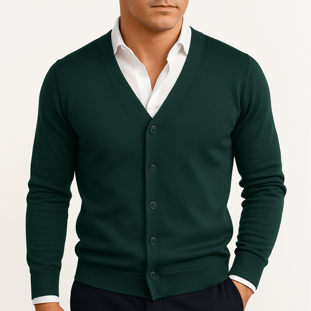 VogeLuxe | Men’s Slim Fit V-Neck Cardigan 5