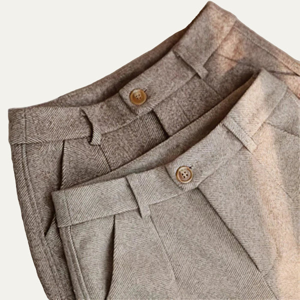 VogeLuxe | Men’s Slim Herringbone Dress Trousers 0