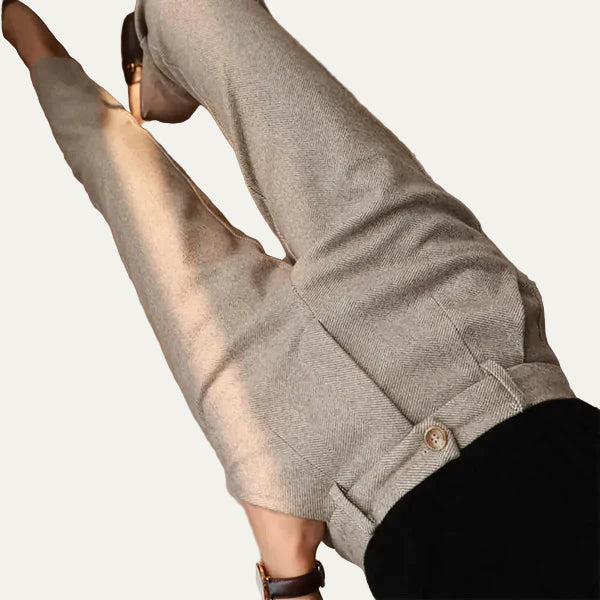 VogeLuxe | Men’s Slim Herringbone Dress Trousers 1