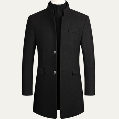 VogeLuxe | Men’s Slim Mandarin Collar Tailored Coat 0