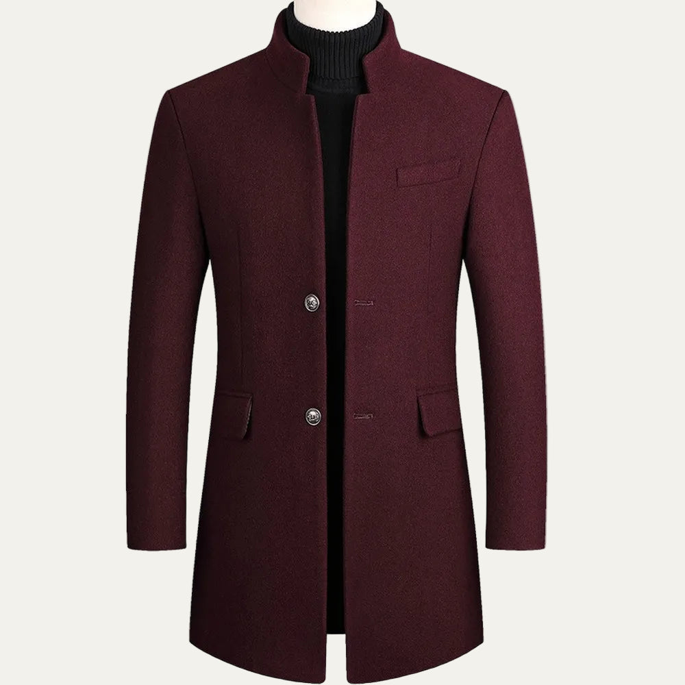 VogeLuxe | Men’s Slim Mandarin Collar Tailored Coat 2