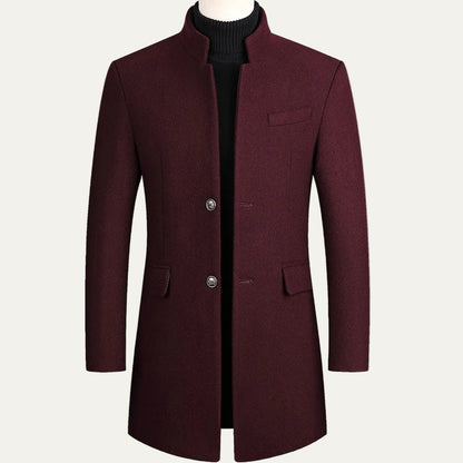 VogeLuxe | Men’s Slim Mandarin Collar Tailored Coat 2