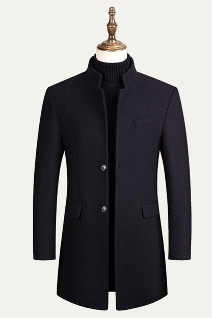VogeLuxe | Men’s Slim Mandarin Collar Tailored Coat 4