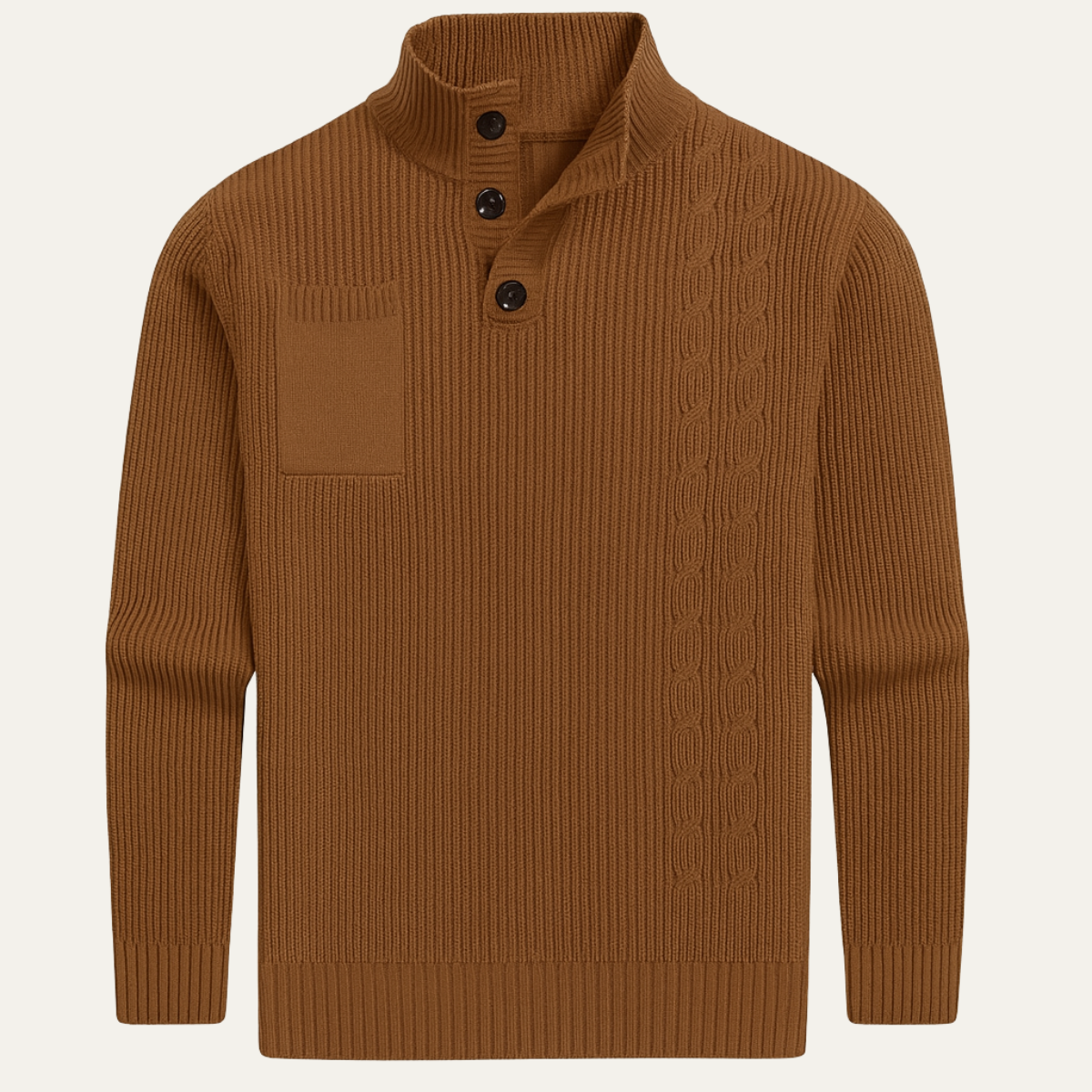 VogeLuxe | Men’s Slim Ribbed Mock Neck Sweater 1