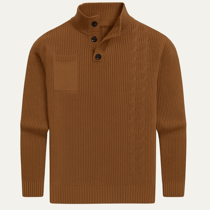VogeLuxe | Men’s Slim Ribbed Mock Neck Sweater 1