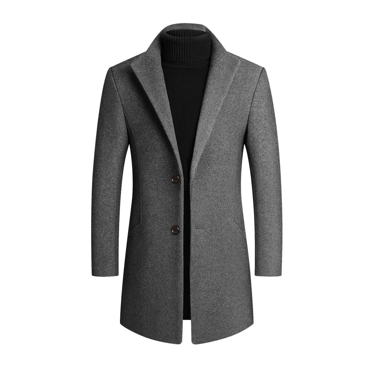 VogeLuxe | Men’s Slim Tailored Mid-Length Topcoat 1