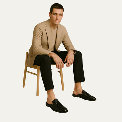 VogeLuxe | Men’s Slip-On Mule with Crocodile Texture 1