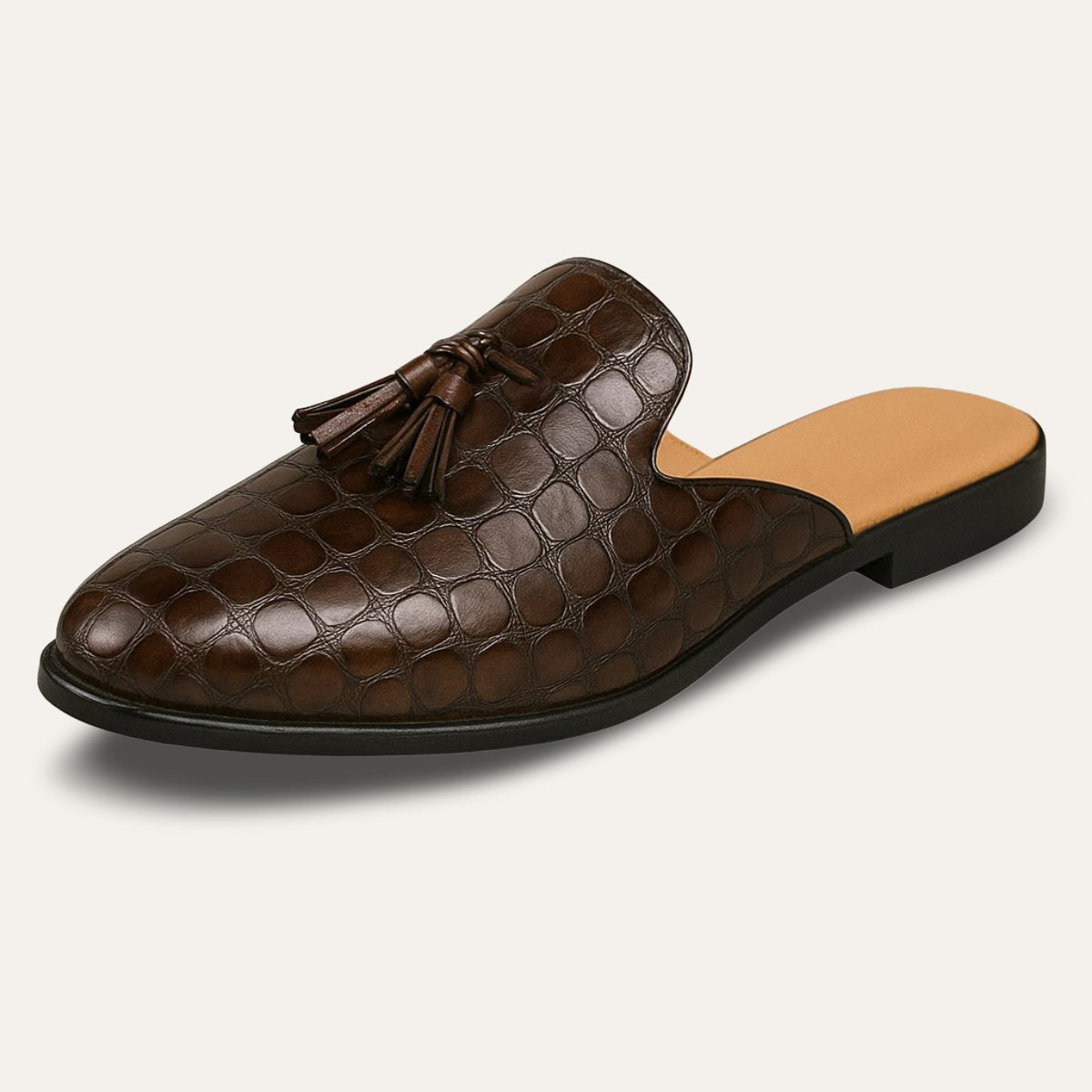 VogeLuxe | Men’s Slip-On Mule with Crocodile Texture 4