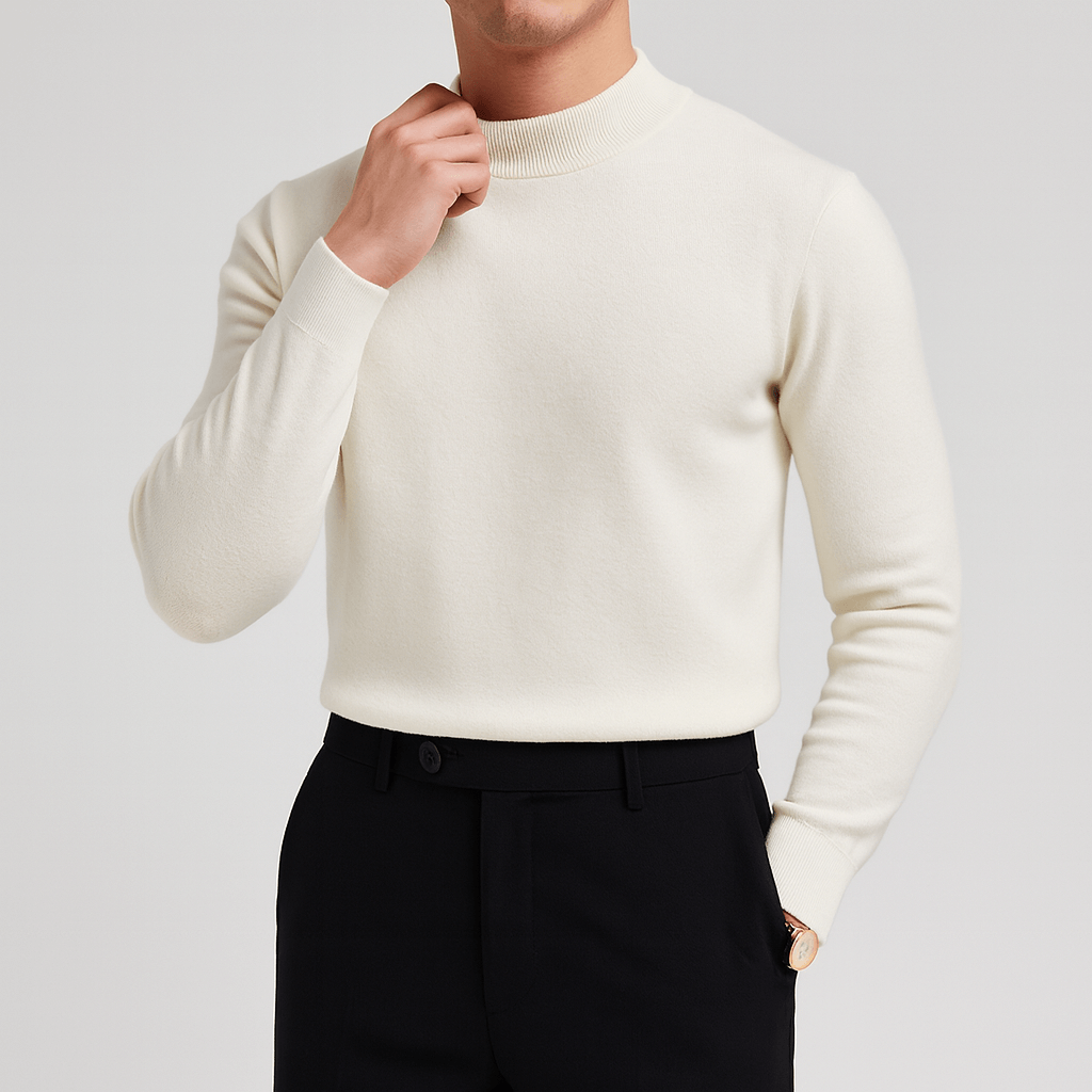 VogeLuxe | Men’s Smart Casual Mock Neck Sweater 3