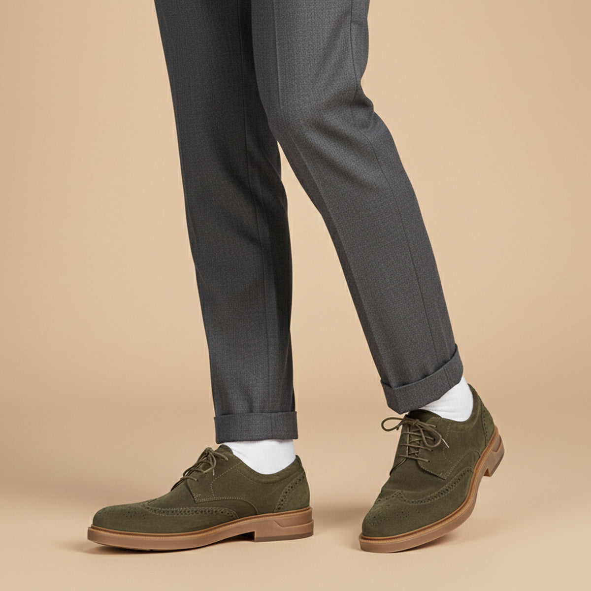 VogeLuxe | Men’s Smart Suede Wingtip Brogues 7