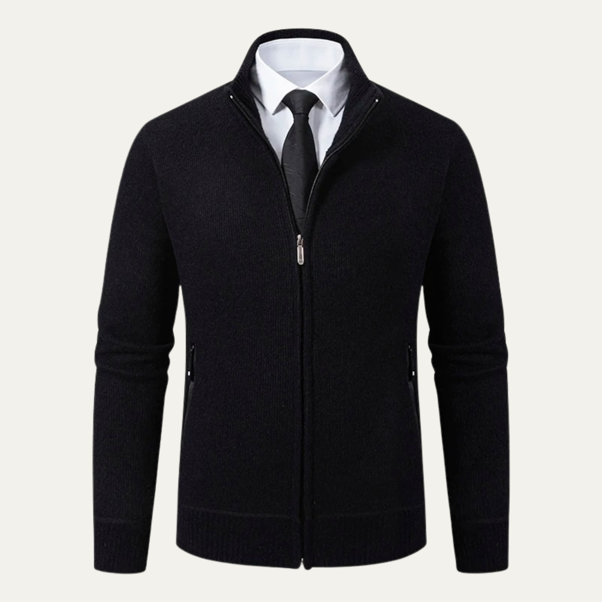 VogeLuxe | Men’s Smooth Knit Full-Zip Cardigan 0
