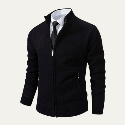 VogeLuxe | Men’s Smooth Knit Full-Zip Cardigan 1