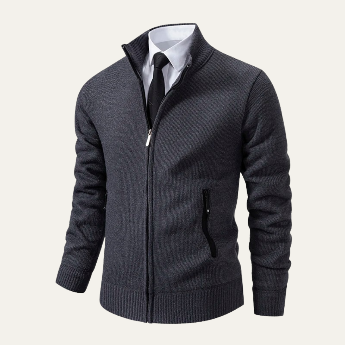 VogeLuxe | Men’s Smooth Knit Full-Zip Cardigan 6