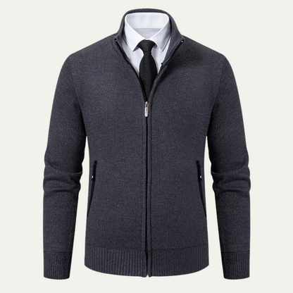 VogeLuxe | Men’s Smooth Knit Full-Zip Cardigan 8