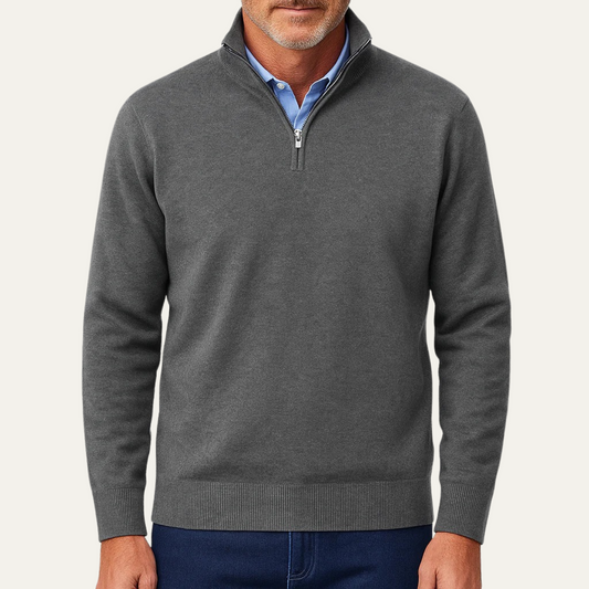 VogeLuxe | Men’s Smooth Knit Quarter-Zip Sweater 0