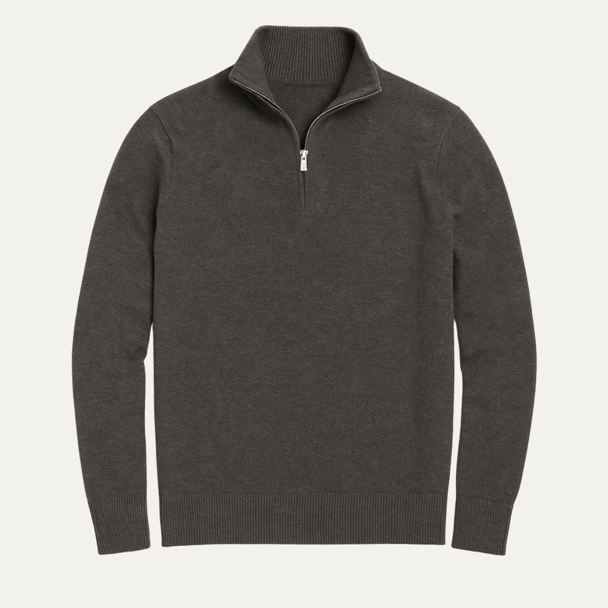 VogeLuxe | Men’s Smooth Knit Quarter-Zip Sweater 1