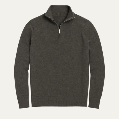 VogeLuxe | Men’s Smooth Knit Quarter-Zip Sweater 1