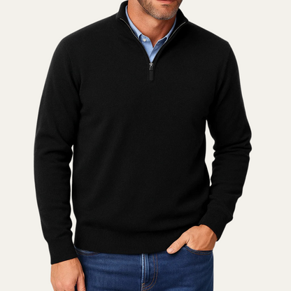 VogeLuxe | Men’s Smooth Knit Quarter-Zip Sweater 2