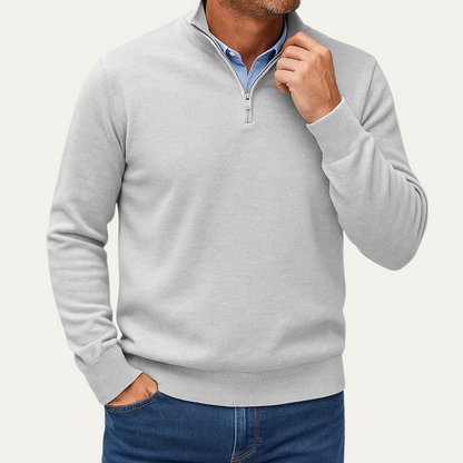VogeLuxe | Men’s Smooth Knit Quarter-Zip Sweater 5