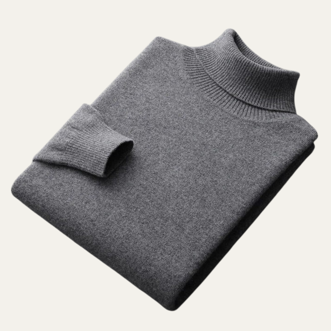 VogeLuxe | Men’s Smooth Knit Turtleneck Pullover 1