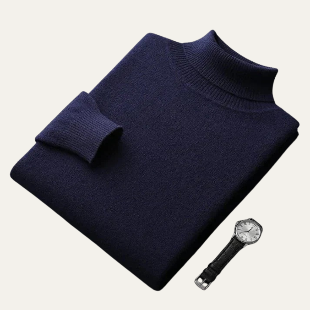 VogeLuxe | Men’s Smooth Knit Turtleneck Pullover 4