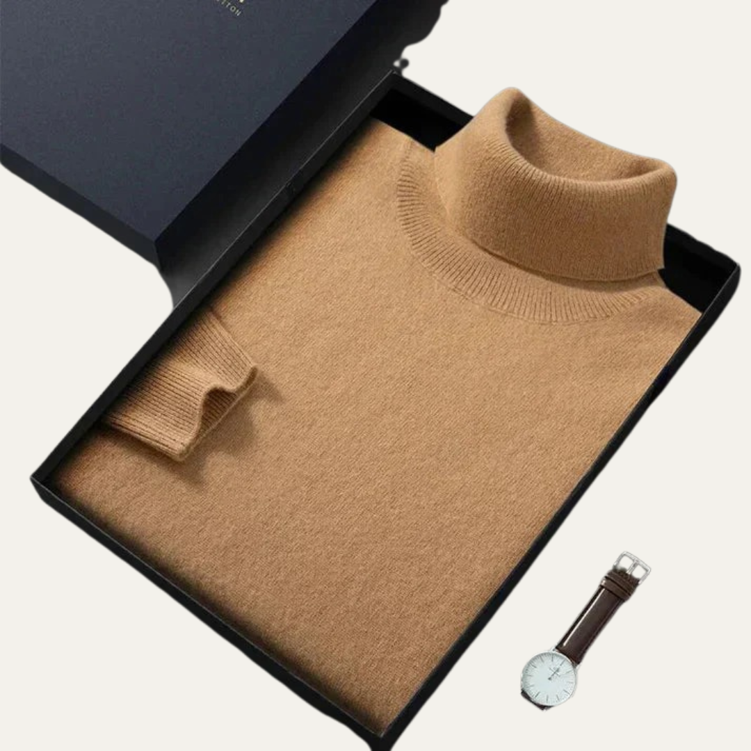 VogeLuxe | Men’s Smooth Knit Turtleneck Pullover 5