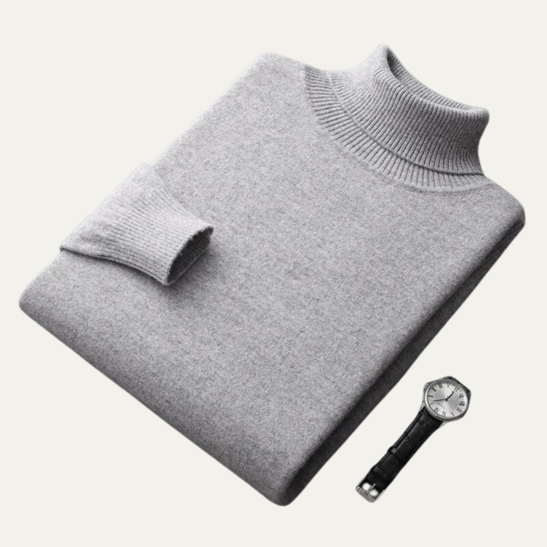 VogeLuxe | Men’s Smooth Knit Turtleneck Pullover 6