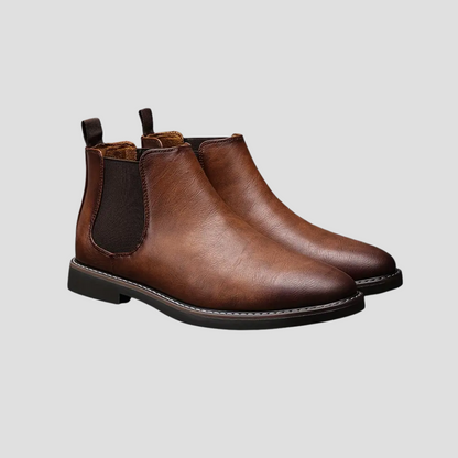 VogeLuxe | Men’s Smooth Leather Chelsea Ankle Boots 0
