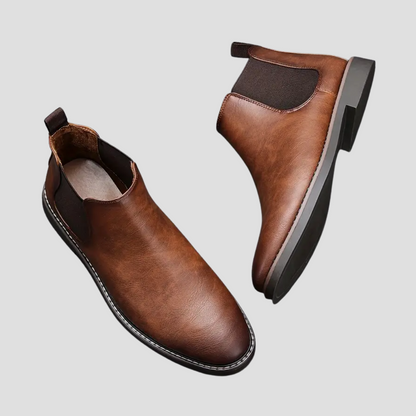 VogeLuxe | Men’s Smooth Leather Chelsea Ankle Boots 1
