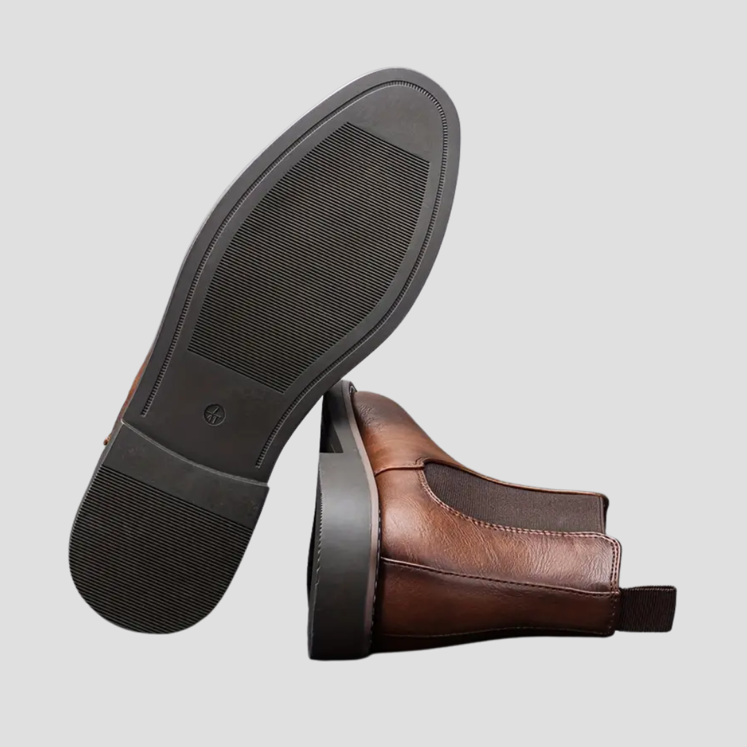 VogeLuxe | Men’s Smooth Leather Chelsea Ankle Boots 4