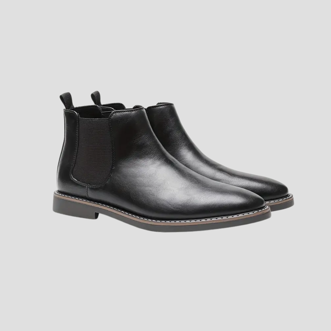 VogeLuxe | Men’s Smooth Leather Chelsea Ankle Boots 5