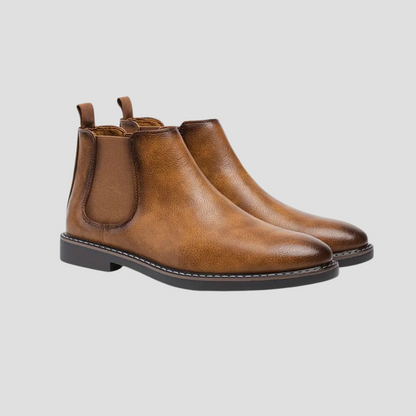 VogeLuxe | Men’s Smooth Leather Chelsea Ankle Boots 6