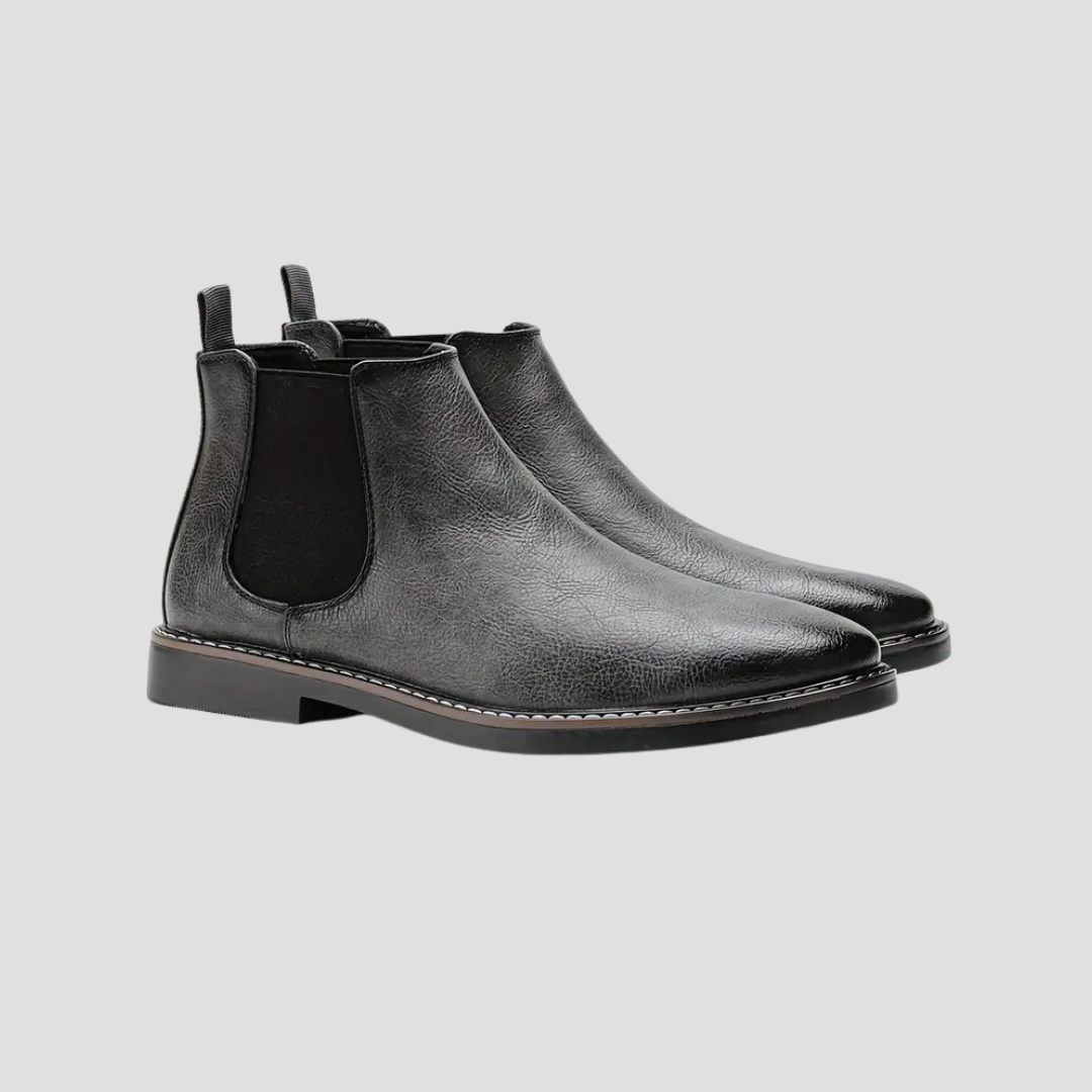 VogeLuxe | Men’s Smooth Leather Chelsea Ankle Boots 7