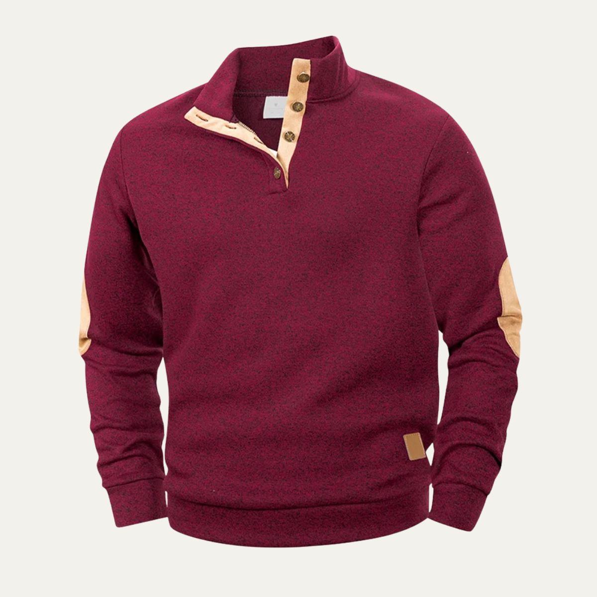 VogeLuxe | Men’s Snap Placket Mock Neck Sweatshirt 0