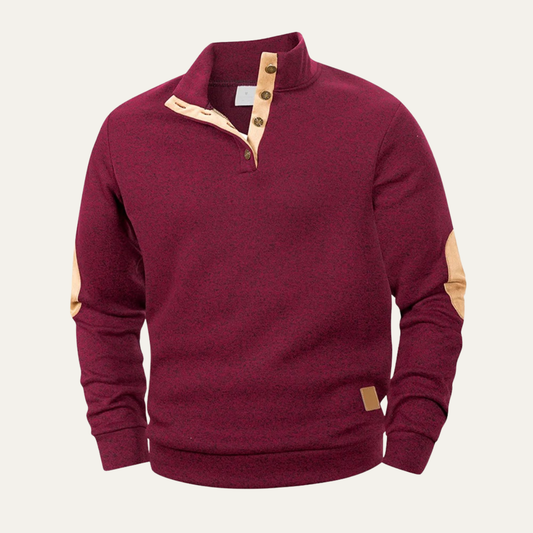 VogeLuxe | Men’s Snap Placket Mock Neck Sweatshirt 0