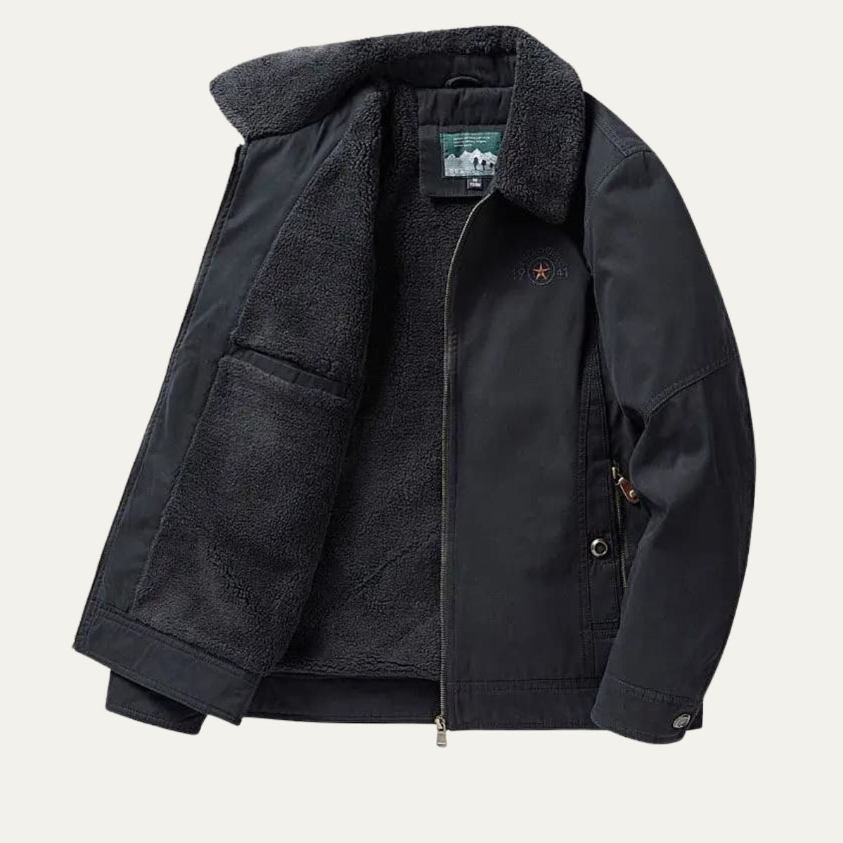 VogeLuxe | Men’s Soft Shell Sherpa Lined Zip Jacket 4